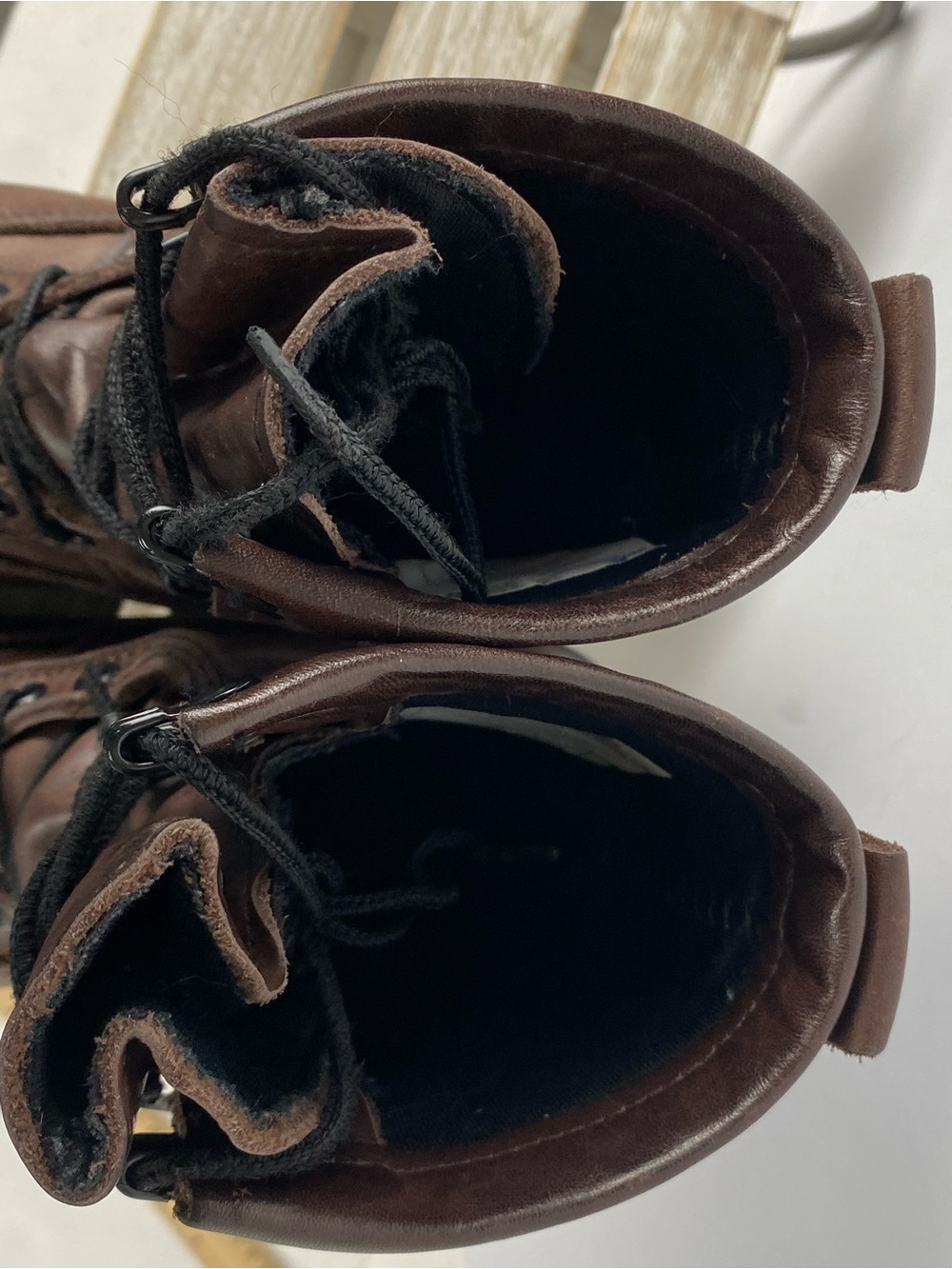 Belleville brown leather steel toe flight combat boots unisex Men 5.5W Women7.5W - Picture 8 of 16